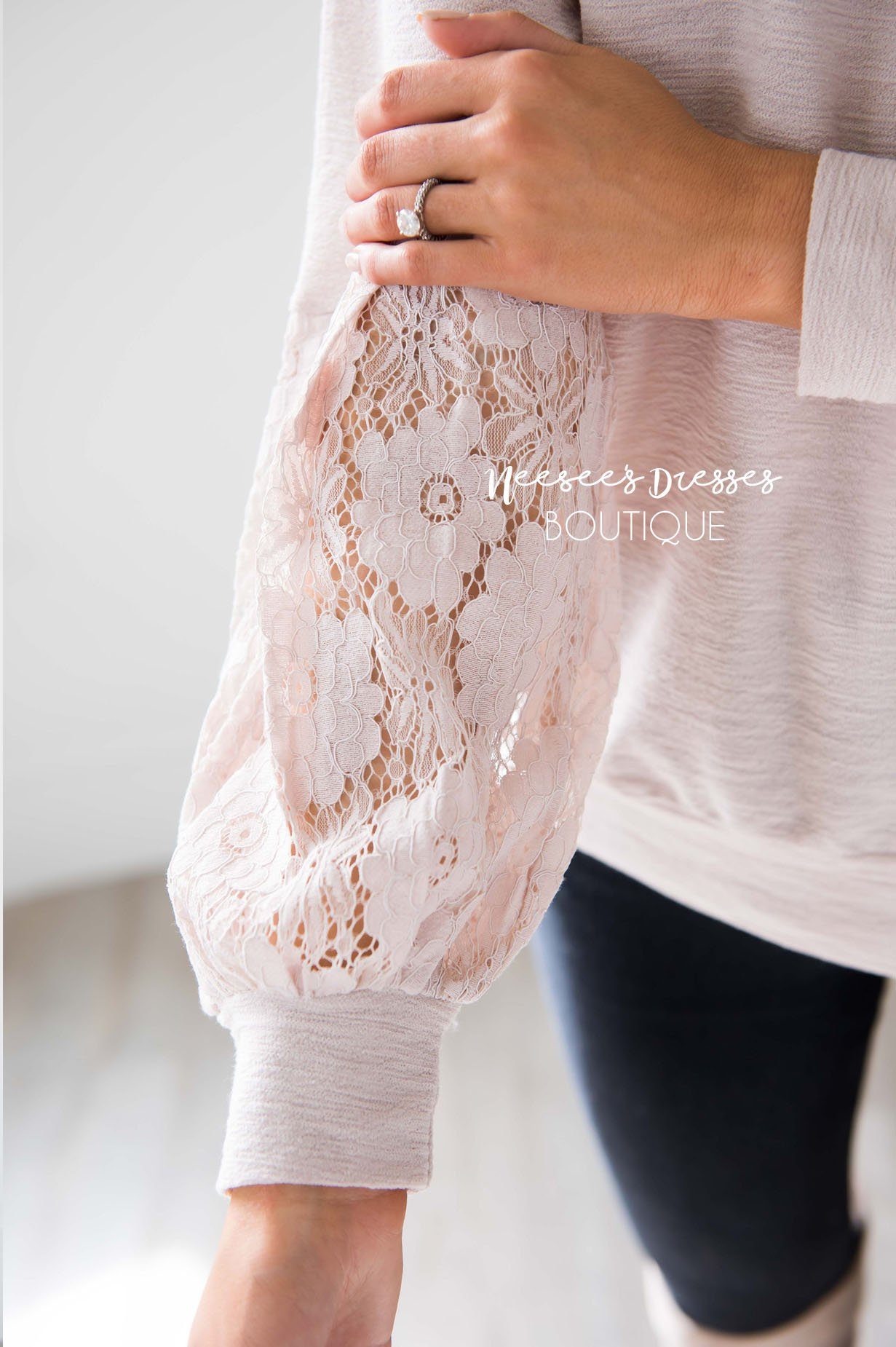 Waiting A Life Time Lace Sleeve Sweater