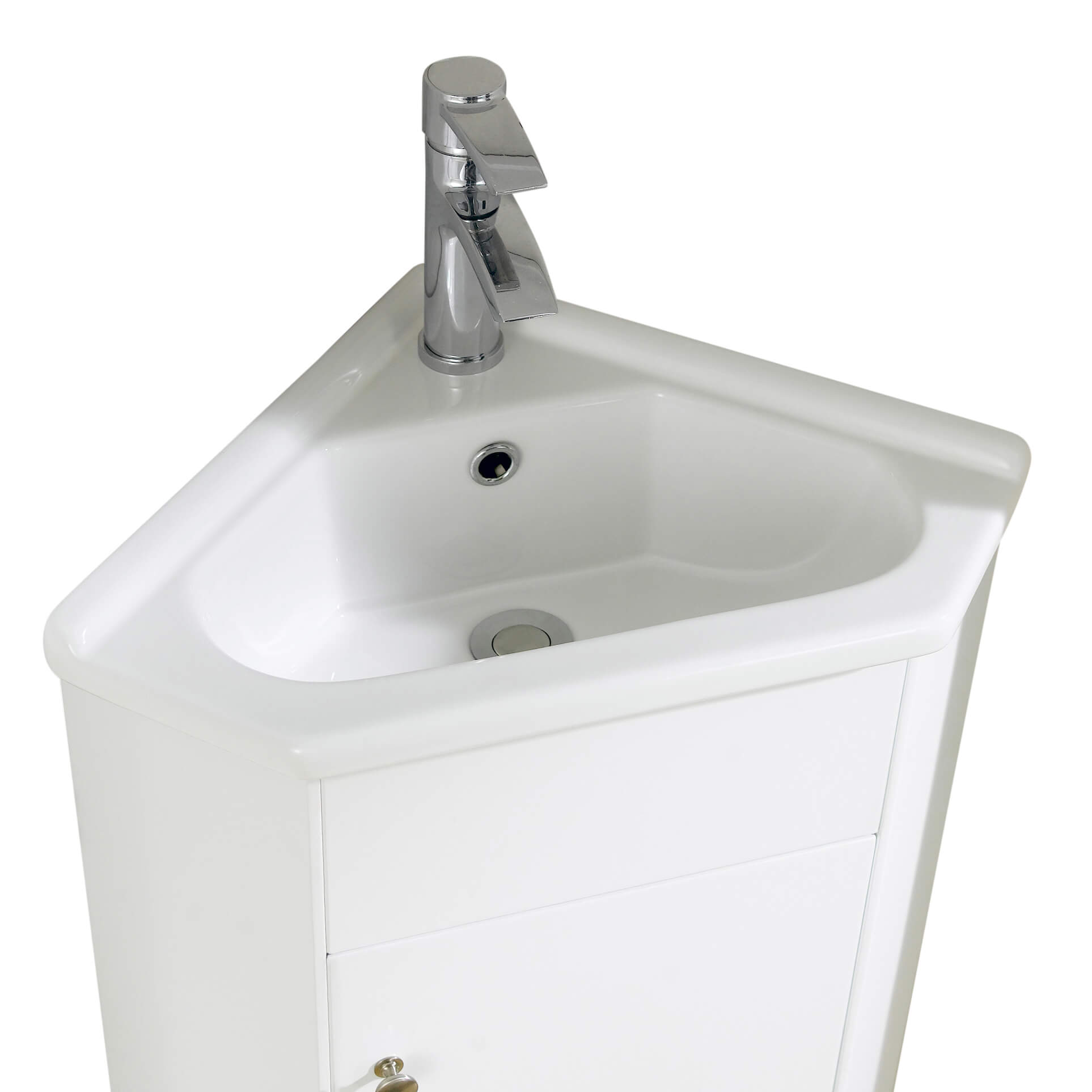 Fine Fixtures - Corner Bathroom Vanity And Sink , White - Englewood Collection