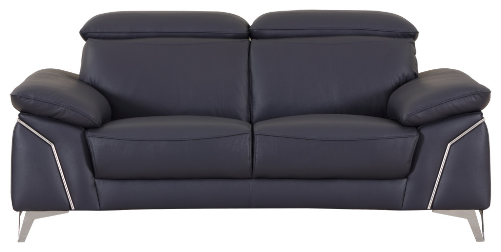 Lazio Contemporary Genuine Italian Leather Loveseat   Contemporary   Loveseats   by Luxuriant Furniture  Houzz