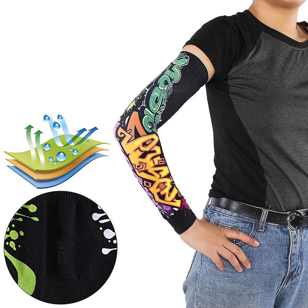 1 Pairs Arm Sleeves For Sun Protection， Cooling Sleeves Uv Sleeve Sports Half Finger Sleeves With Thumb Hole For Cycling， Fishing， Hiking， Driving[b]