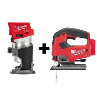 MW M18 FUEL 18V Lithium-Ion Brushless Cordless Compact Router and Jig Saw 2-Tool Set (Tool-Only) 2723-20-2737-20