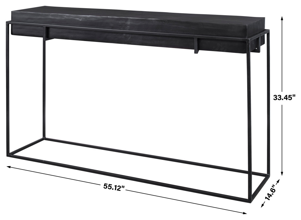 Uttermost Telone Modern Black Console table   Industrial   Console Tables   by Modern Furniture LLC  Houzz