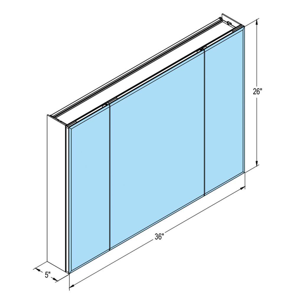 JimsMaison 36 in. W x 26 in. H Rectangular Silver Aluminum RecessedSurface Mount Medicine Cabinet with Mirror JMASMC8-3626X