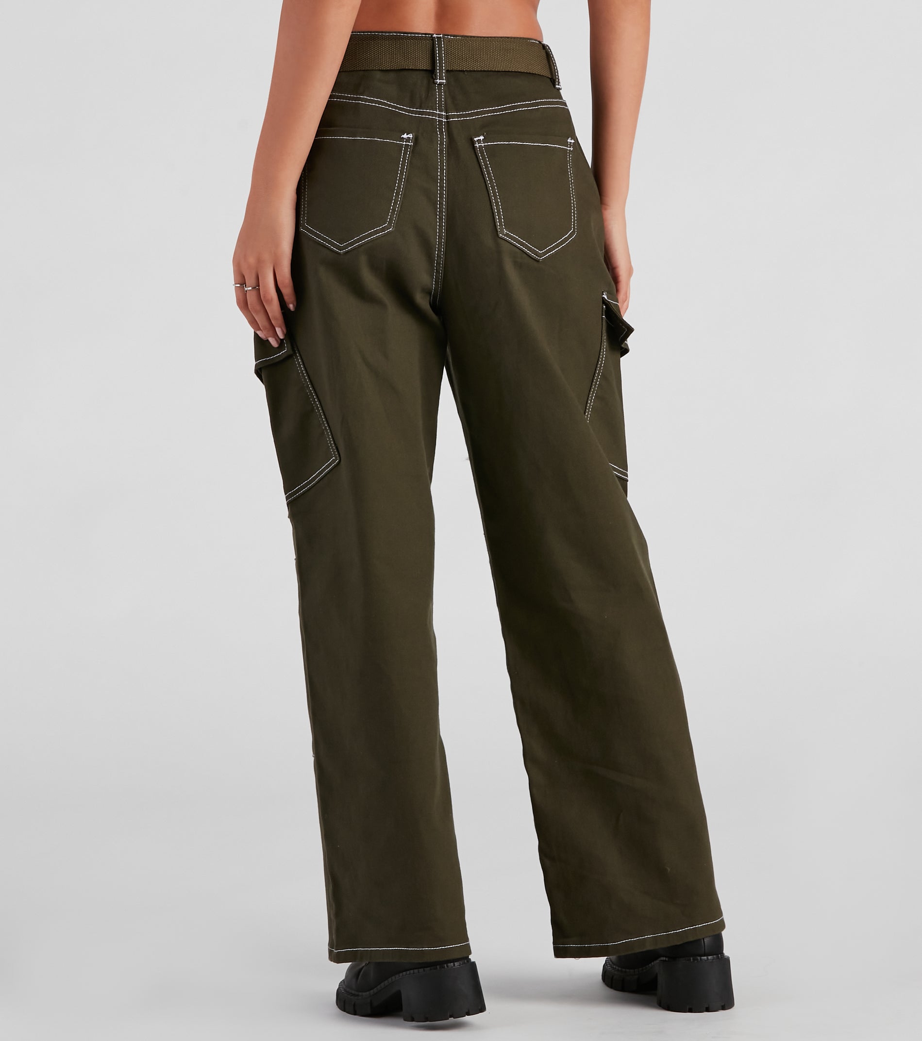 High Ranks Wide Leg Cargo Pants