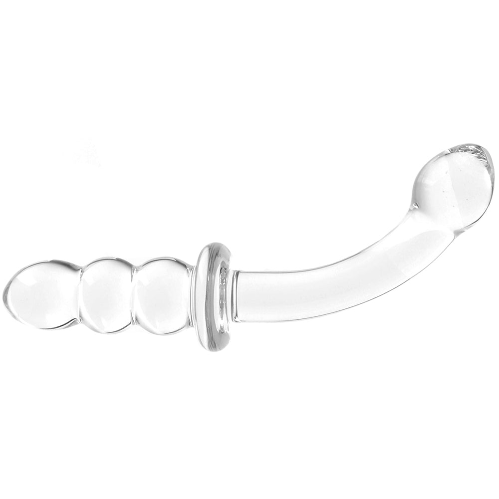 gläs 8 Inch Ribbed G-Spot Glass Dildo