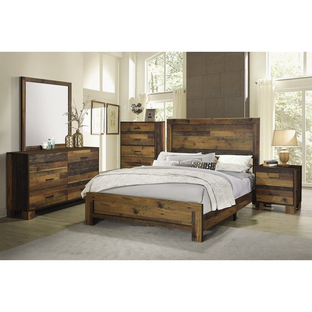 Agius Rustic Pine 2 piece Bedroom Set with Dresser