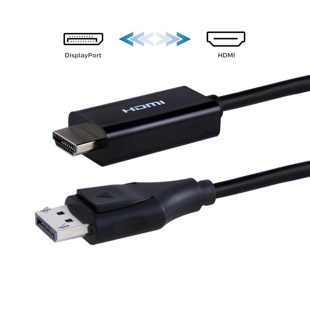 Philips 6 ft. Displayport to 4K HDMI 2.0 Cable Male to Male Cable SWV9216G27