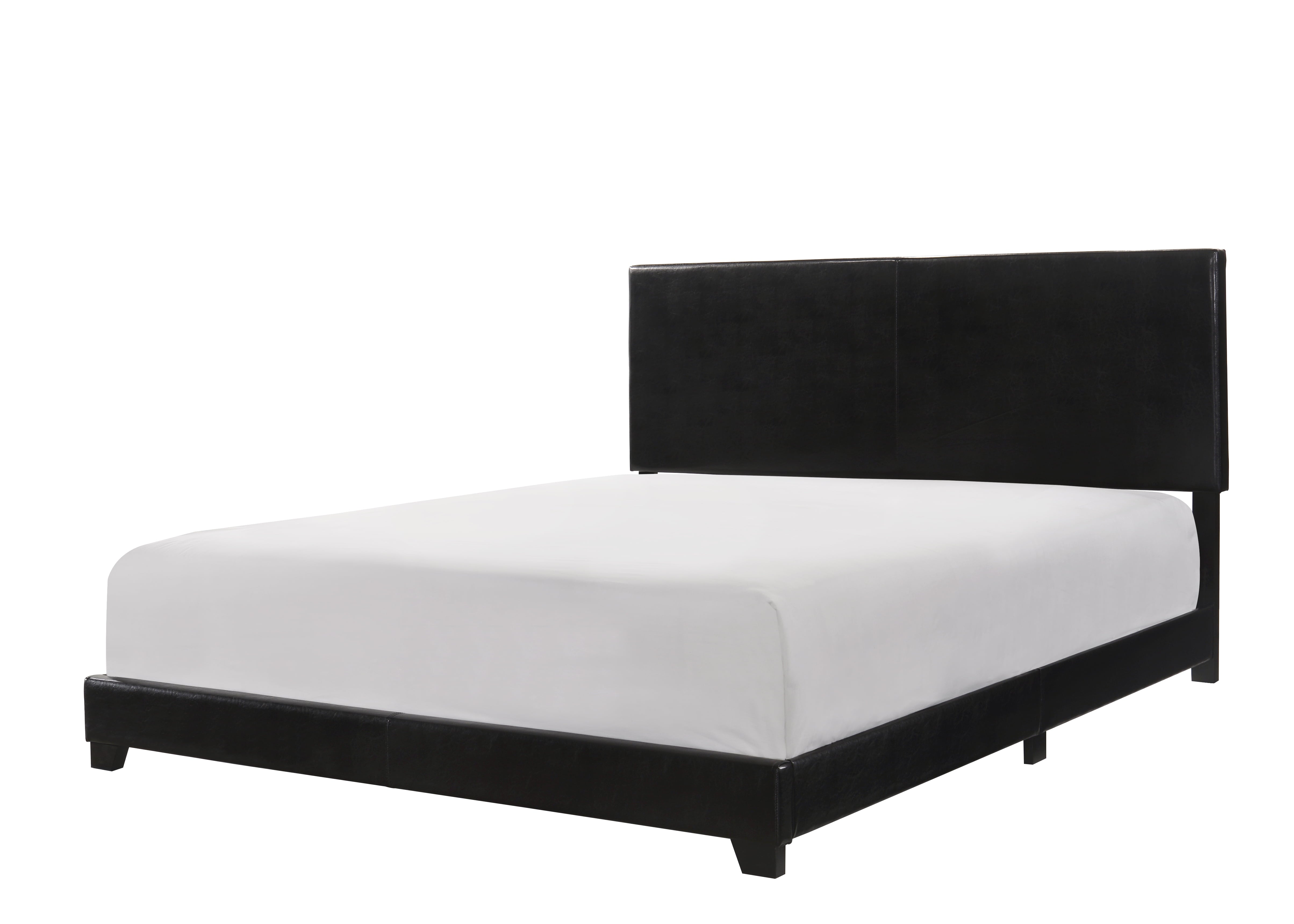 Crown Mark Erin Faux Leather Bed, Black, Queen