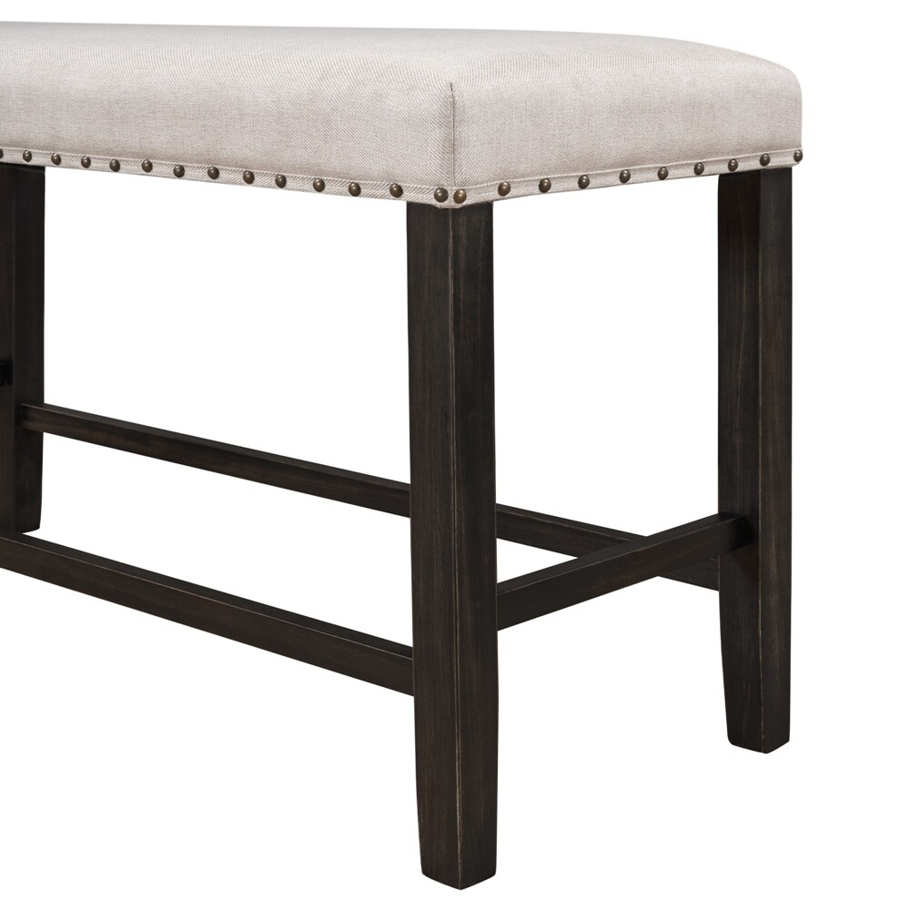 Wooden Upholstered Dining Bench for Small Places