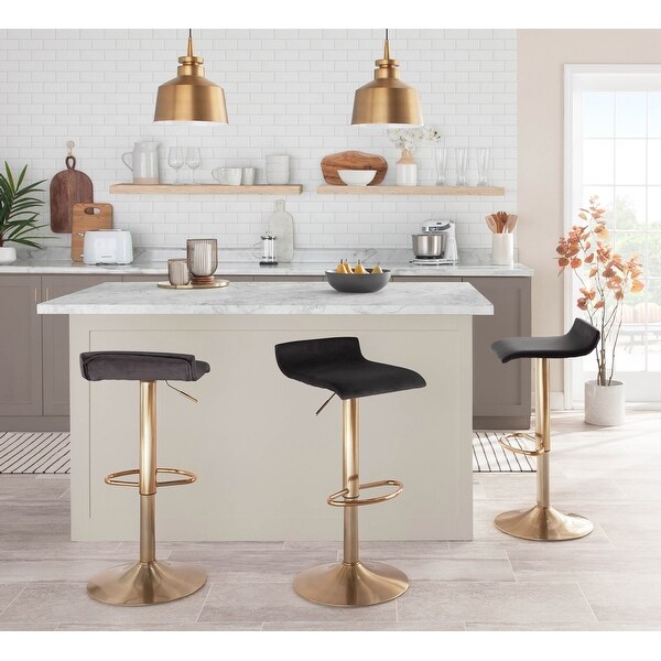 Silver Orchid Tower Ale Gold Adjustable Bar Stool - Set of 2