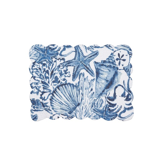 C amp f Home Blue Coast Shells Placemat Set Of 6