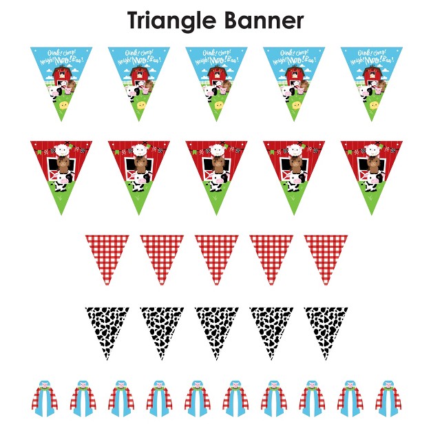 Big Dot Of Happiness Farm Animals Diy Barnyard Baby Shower Or Birthday Party Pennant Garland Decoration Triangle Banner 30 Pieces