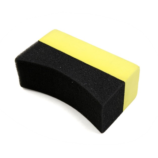 Unique Bargains U shape Tire Waxing Polishing Sponge Pads Car Clean Brush Yellow Black 3 Pcs