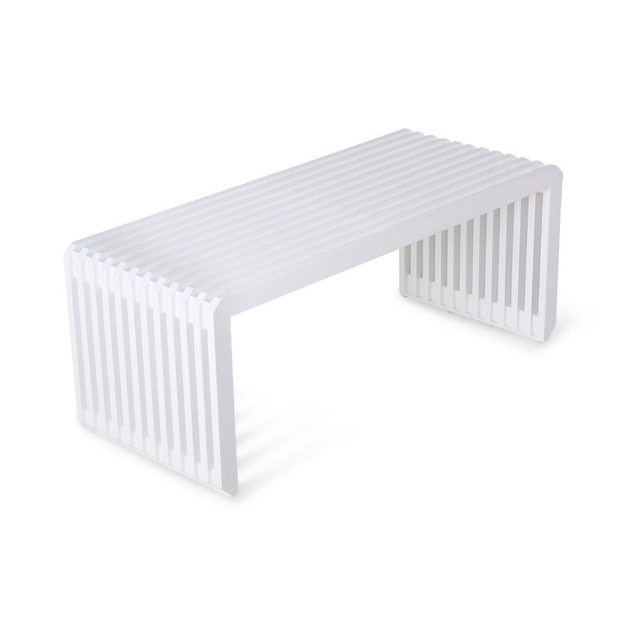 Slatted bench - white