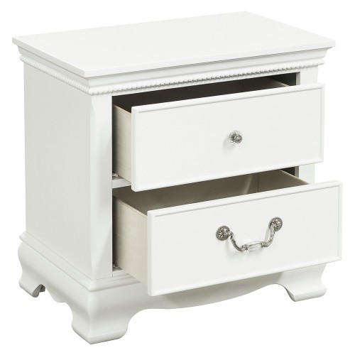 Classic Traditional Style 1pc Nightstand Wood Whit...