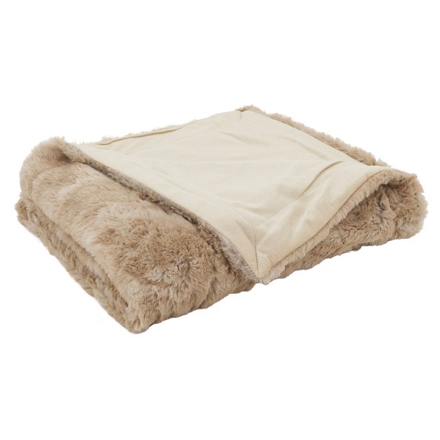 Saro Lifestyle Faux Mink Fur Throw Blanket