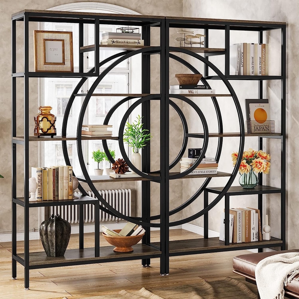 71 inches Geometric Bookcase  8 Tiers Bookshelves for Home Office