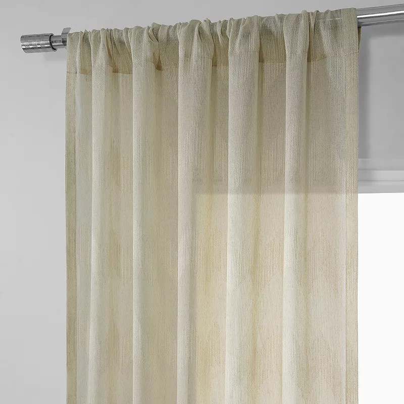 EFF 1-panel Sirius Patterned Linen Sheer Window Curtain