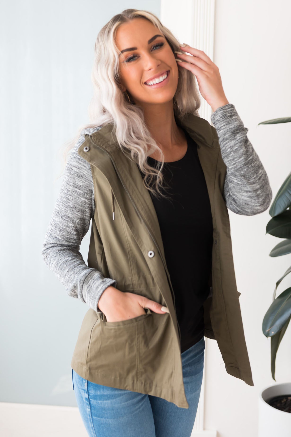 Bring on Fall Modest Light Weight Zip-Up Hoodie