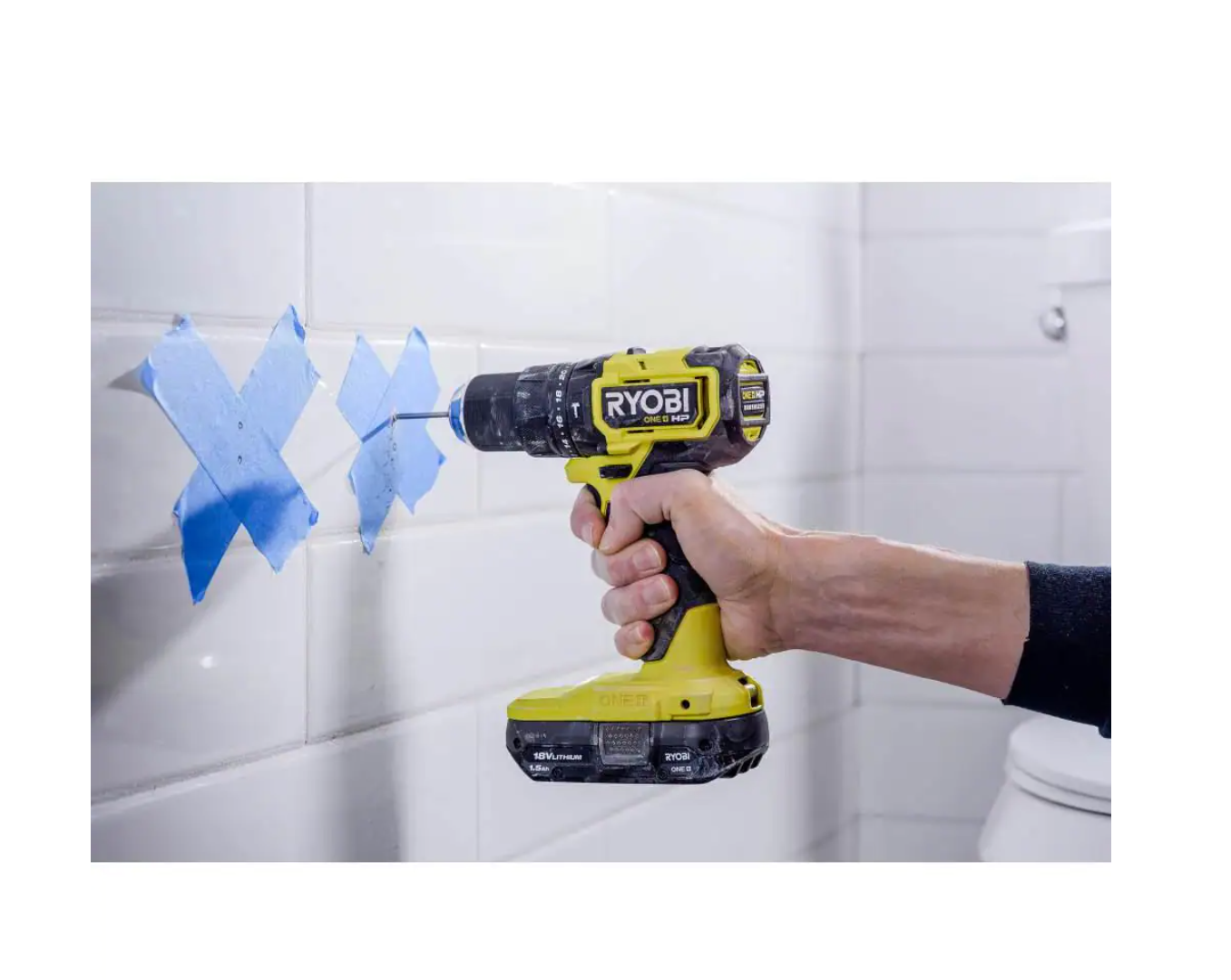 RYOBI PSBHM01K ONE+ HP 18V Brushless Cordless Compact 1/2 in. Hammer Drill Kit with (1) 1.5 Ah Battery and Charger