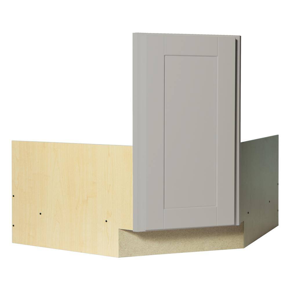 Hampton Bay Shaker Partially Assembled 36 x 34.5 x 24 in. Corner Sink Base Kitchen Cabinet in Dove Gray KCSB36-SDV