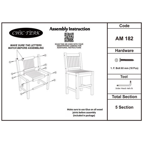 Teak Wood Elzas Counter Stool without Arms