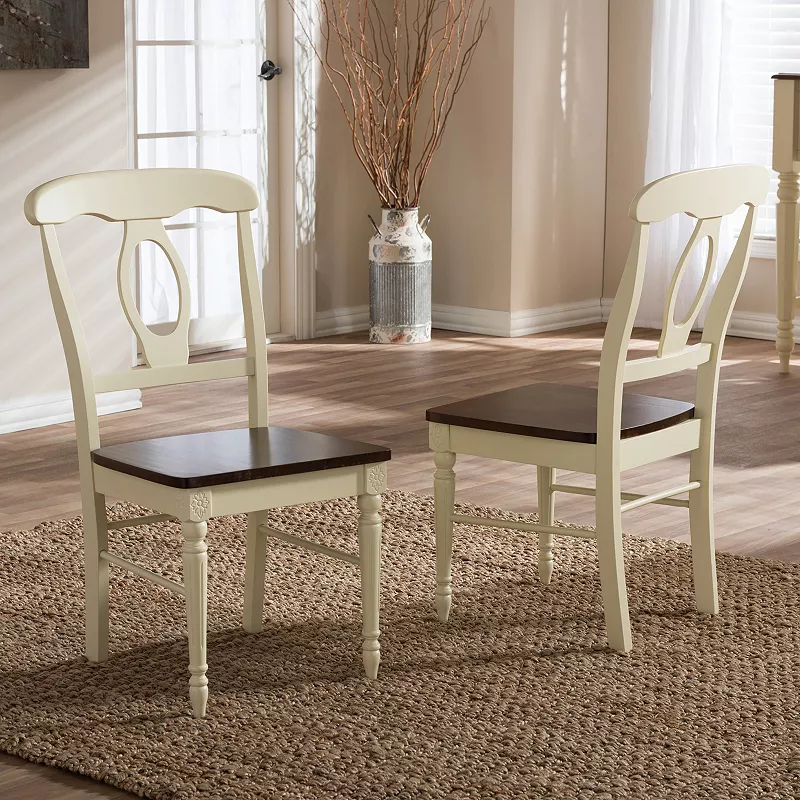 Baxton Studio Napoleon Country Cottage Dining Table and Chair 5-piece Set