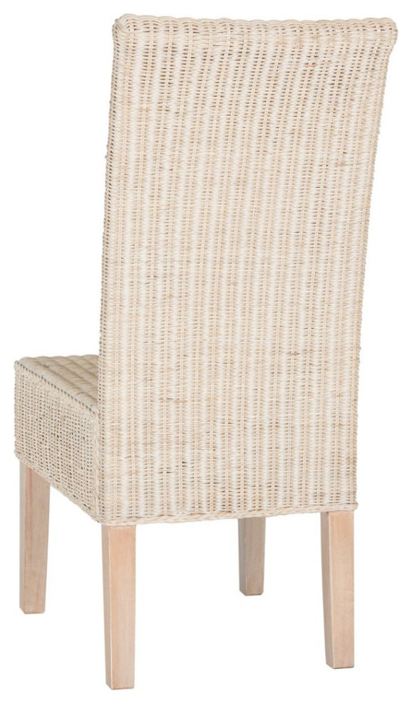 Sergio 18 quotWicker Dining Chair  Set of 2  White Washed   Tropical   Dining Chairs   by V.S.D Furniture  Houzz