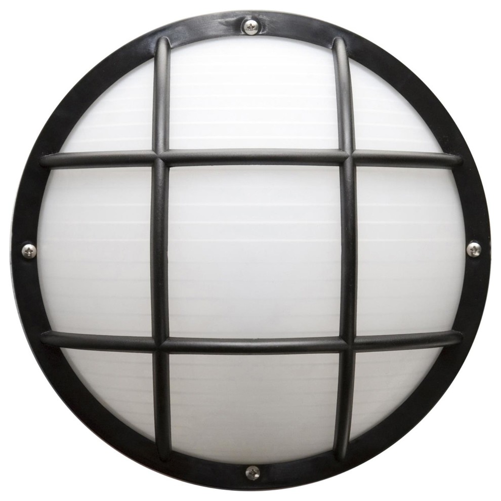 Sunlite Decorative Outdoor Eurostyle Grid Fixture  Black Finish  Frosted Lens   Beach Style   Outdoor Wall Lights And Sconces   by BULB CENTER  Houzz