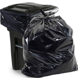 Aluf Plastics 65 Gal. 1.5 mm Heavy-Duty Black Trash Bags (50 -Count) PG6-6551