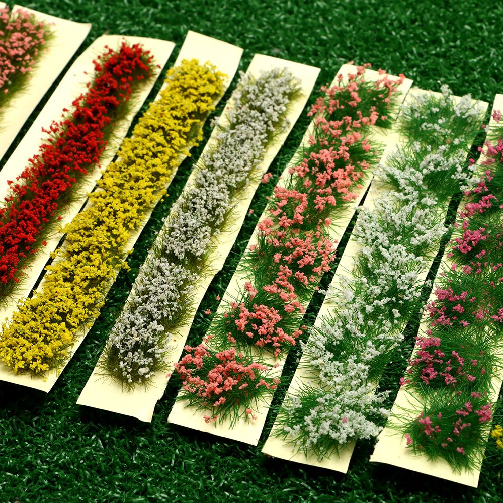 Durable Sand Table DIY Static Scenery Model Grass Tufts Flower Cluster Miniature Garden Decor Landscape Wargame 4