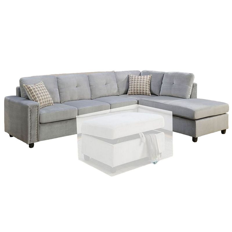 F.c Design Modern Velvet Sectional Sofa With Pillows