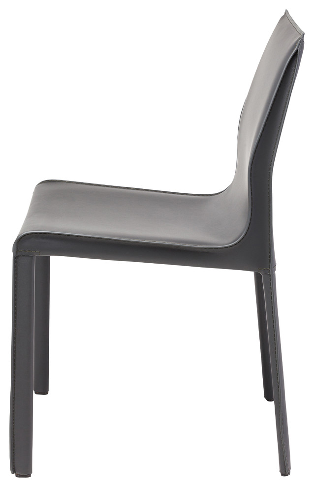 Nuevo Colter Leather Dining Side Chair  Black   Contemporary   Dining Chairs   by Nuevo  Houzz