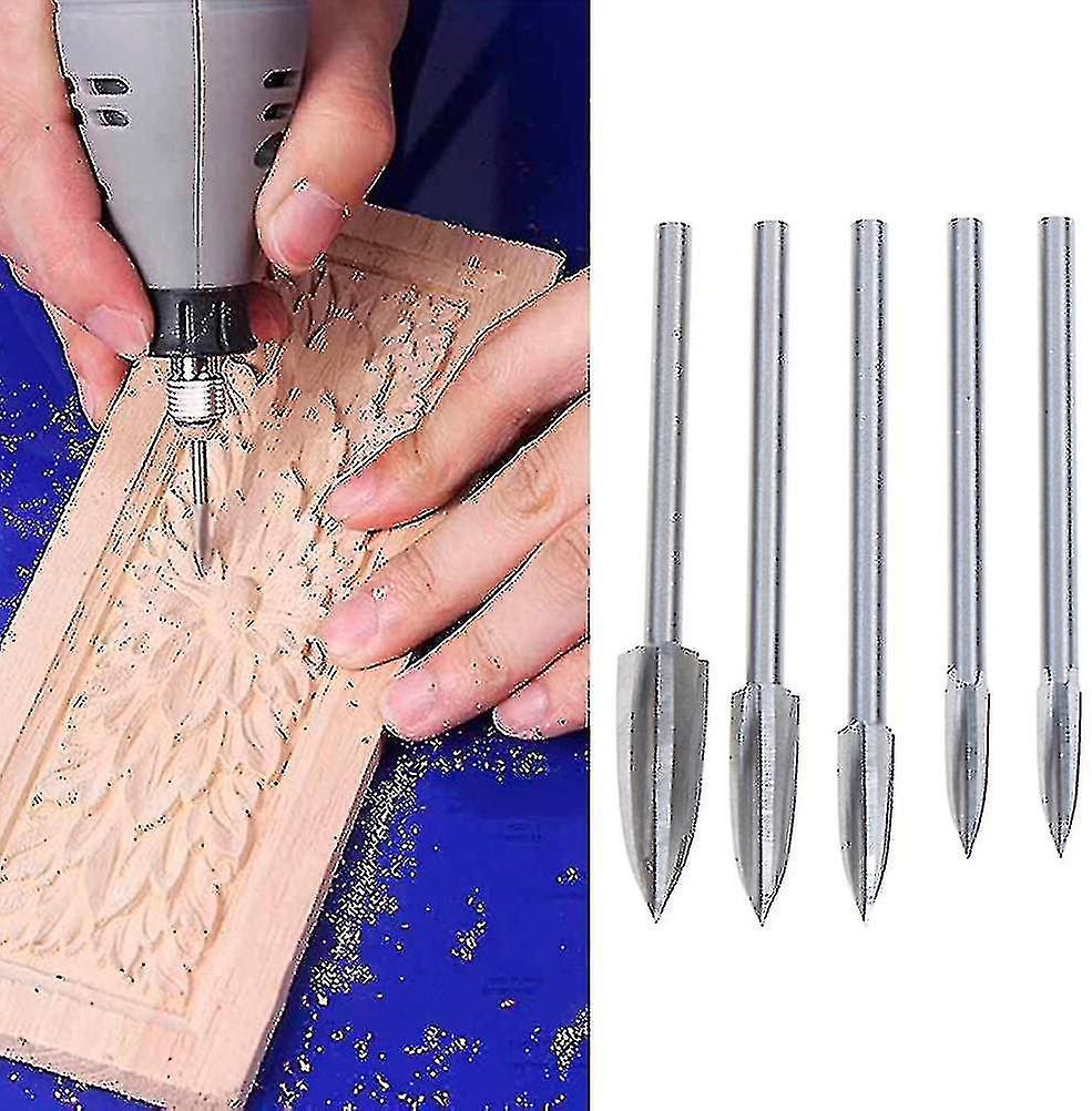 2023-5pcs Wood Carving And Engraving Drill Bit Milling Root Cutter Carving Tools Holzschnitzerei Und