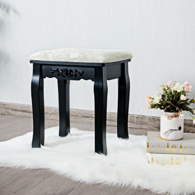 Vanity Stool Makeup Bench Dressing Stool-Black