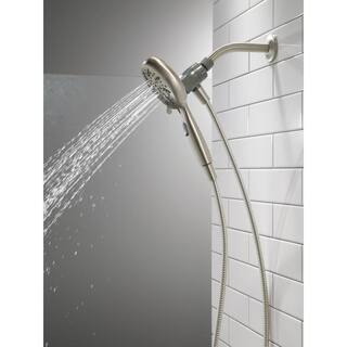 Delta SureDock Magnetic 6-Spray Patterns 1.75 GPM 4.94 in. Wall Mount Handheld Shower Head in Brushed Nickel 75689SN