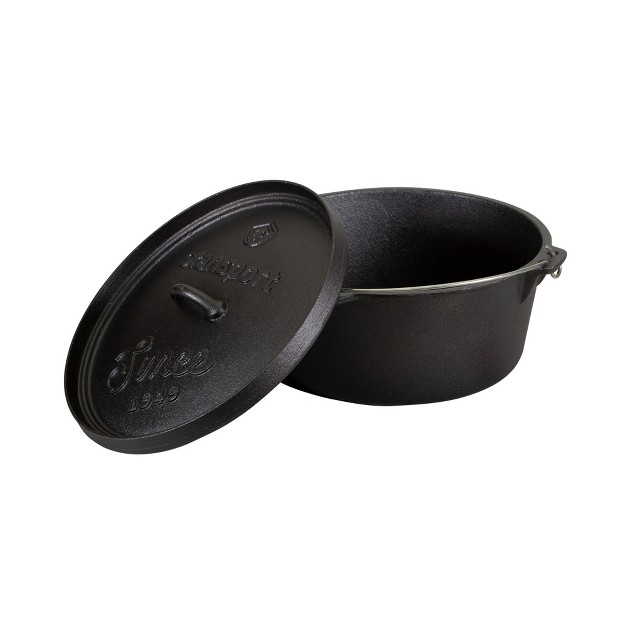 Stansport Preseasoned Cast Iron Flat Bottom Dutch Oven