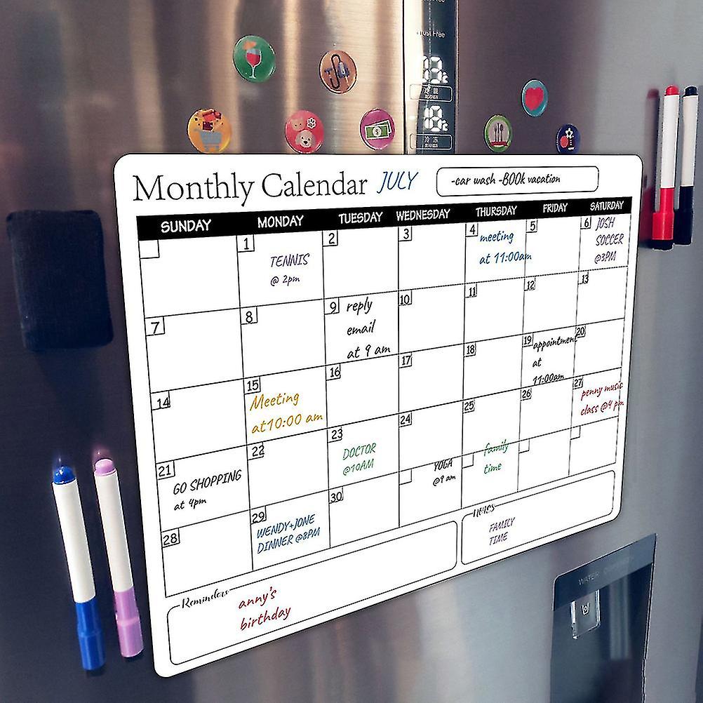 Rewritable Magnetic Whiteboard Refrigerator Calendar Message Board Monthly Planner Board