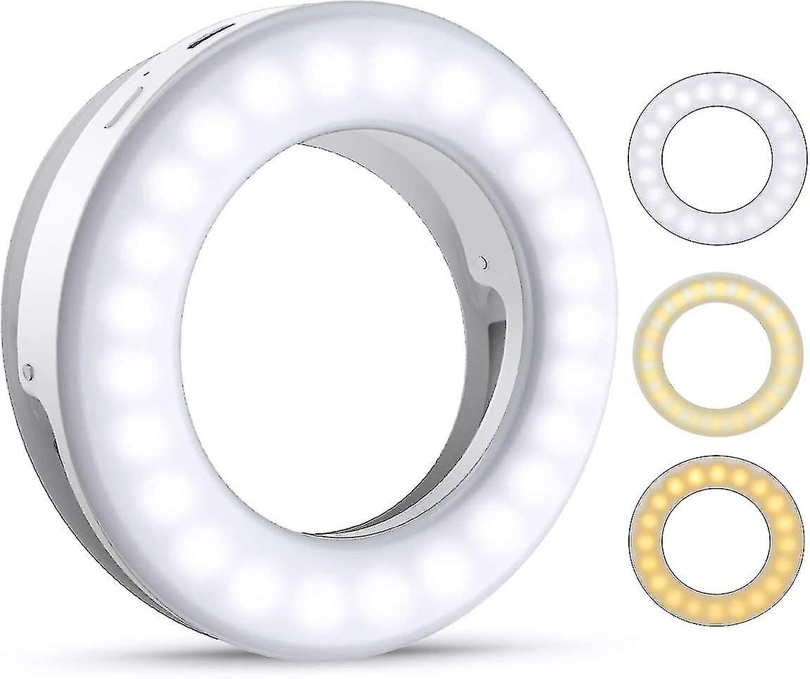 Selfie Light， Cell Phone Selfie Light， Cell Phone Ring Light， 40 Led Ring Light With 3 Stuff Brightness， Usb Rechargeable Selfie Ring Light， For All C