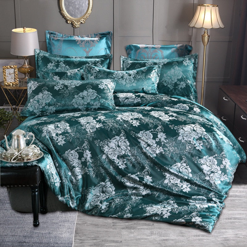 Luxury Bedding Set Satin Jacquard 3pcs  Duvet Cover Set