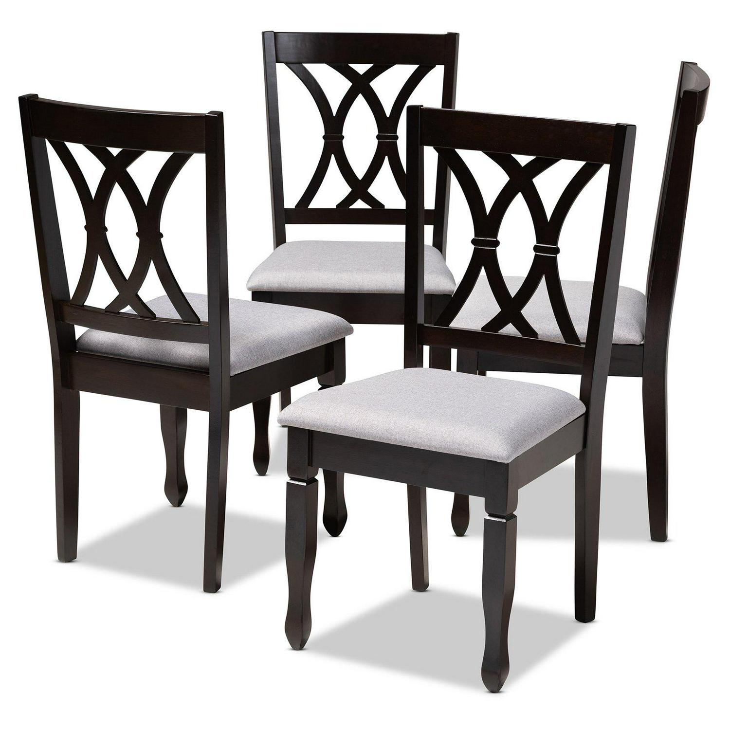 Baxton Studio Reneau Dining Chair， Set of 4， Espresso