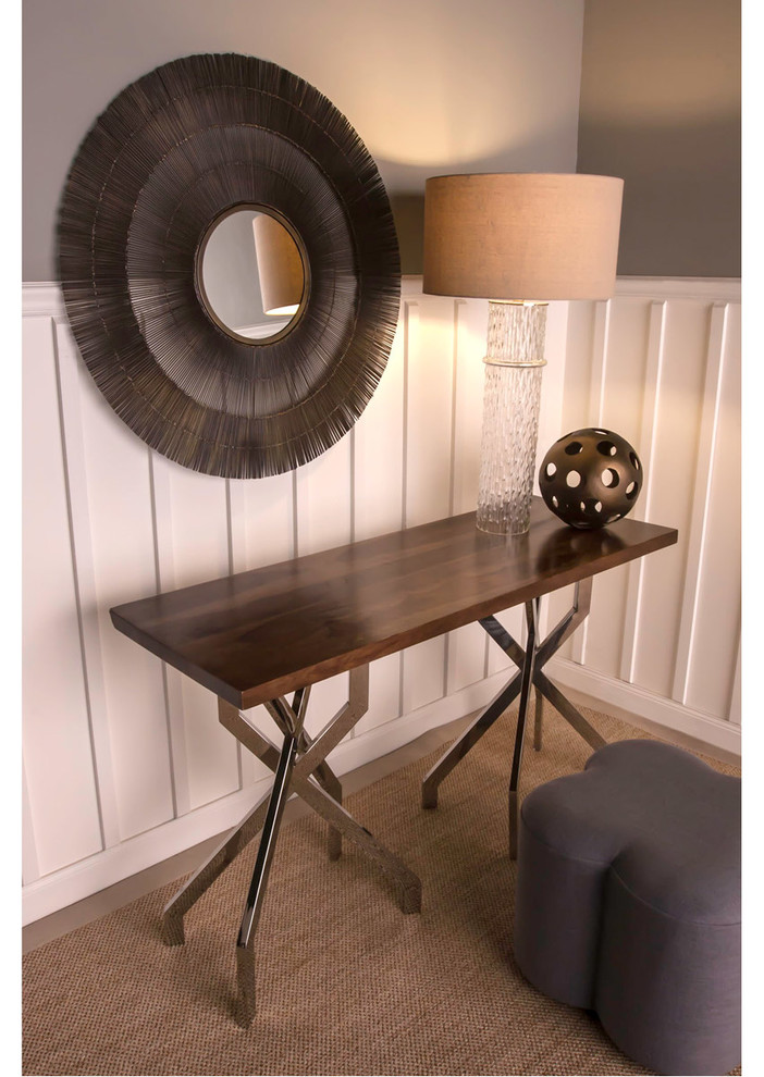 Dimond Home Stick Leggy Wood  ampMetal Console Table  Walnut  ampSilver   Contemporary   Console Tables   by Better Living Store  Houzz