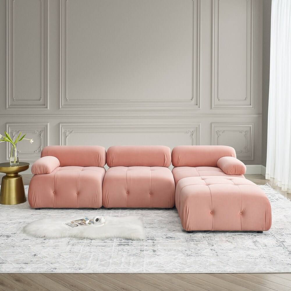 Ouyessir Modern Velvet Upholstered Large Modular Sectional Sofa