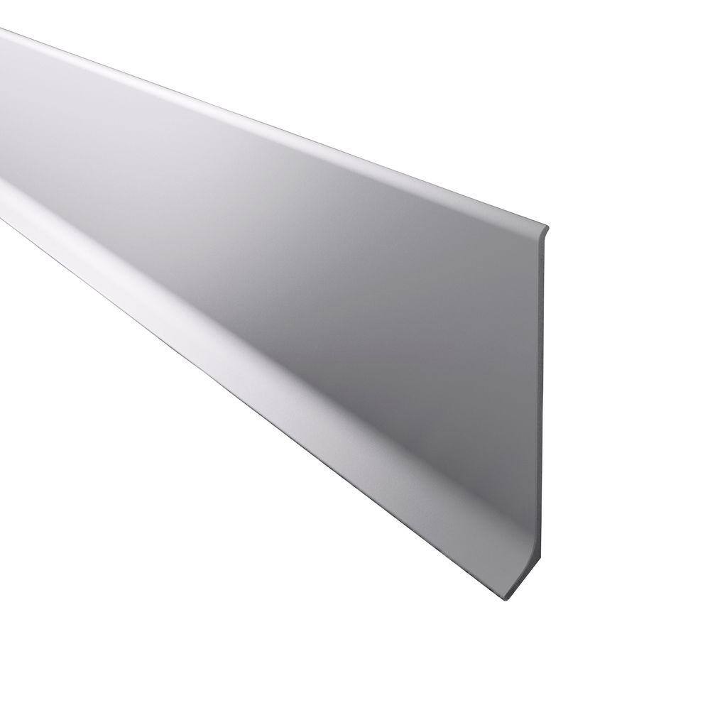 Emac Novorodapie L Matt Silver 4 in. x 98-12 in. Aluminum Baseboard NRLAL100PL25