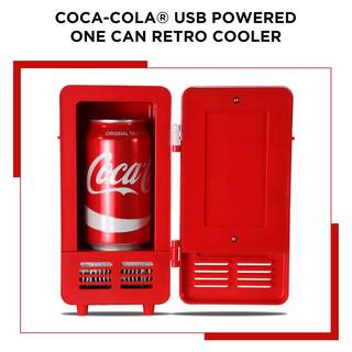 Coca-Cola Coca-Cola Single Can Cooler Red USB Powered One Can Mini Fridge for Desk Home Office Dorm CCRF-01