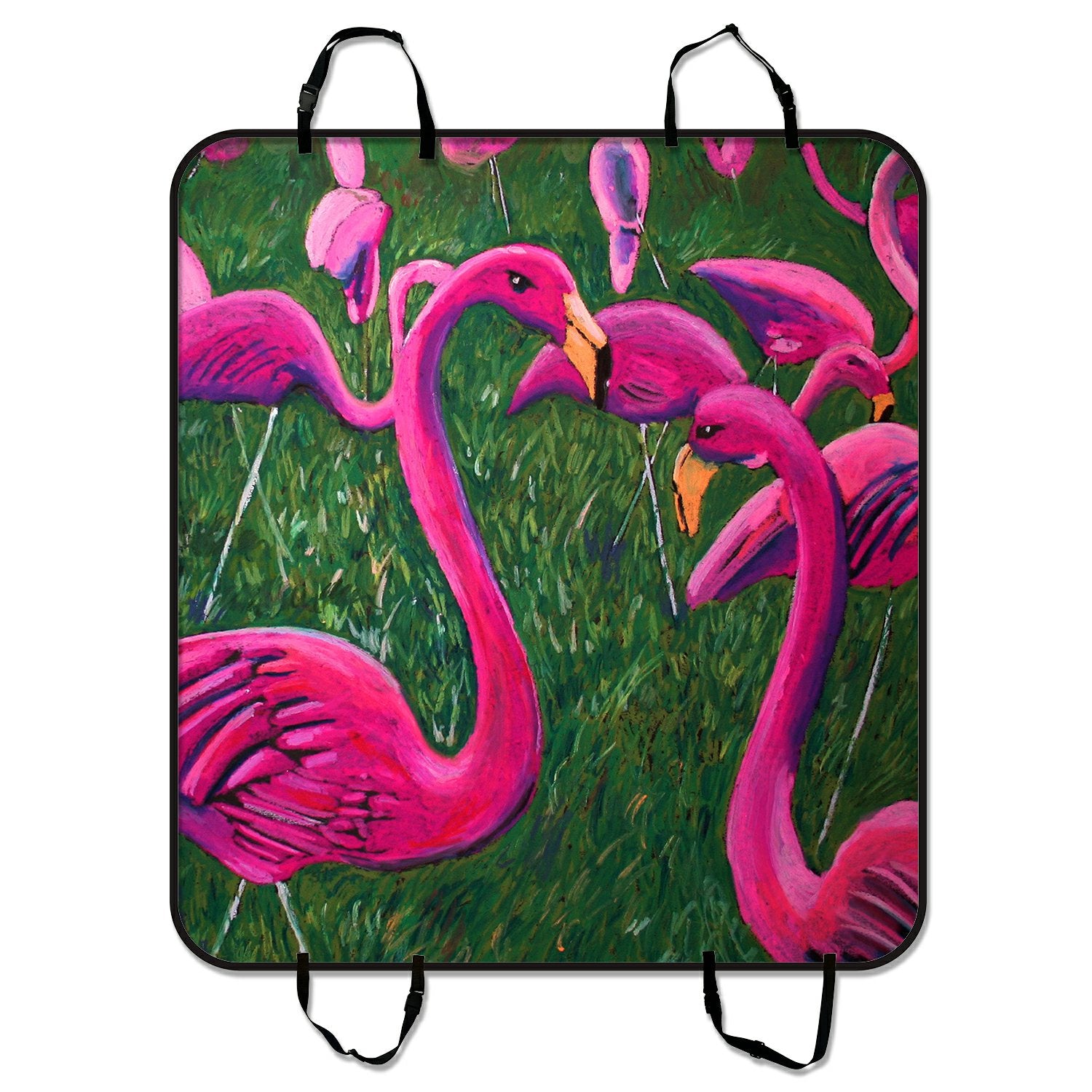 ZKGK Flamingo Dog Car Seat Cover Dog Car Seat Cushion Waterproof Hammock Seat Protector Cargo Mat for Cars SUVs and Trucks 54x60 inches