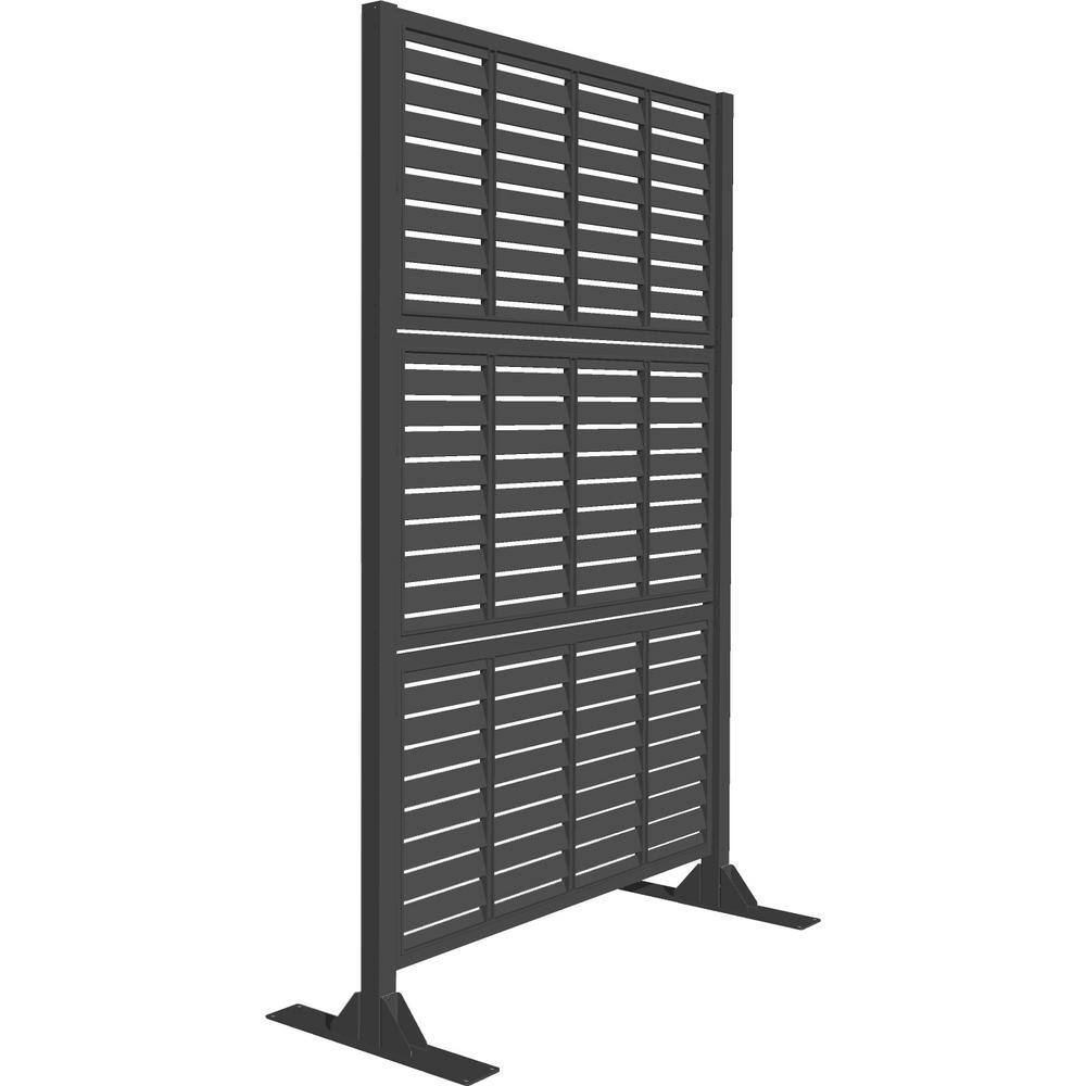 DISTINCT 20 in. x 4 in. Aluminum Free Standing Base for Decorative Privacy Panel Post MT1005537