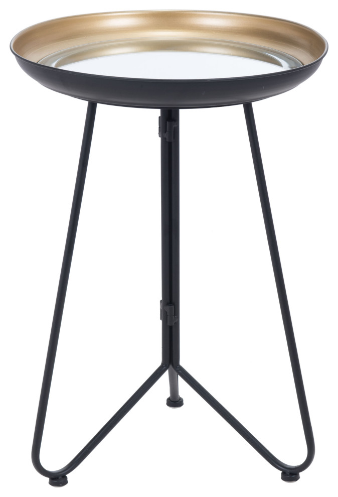 Foley Accent Table  Gold  ampBlack   Industrial   Side Tables And End Tables   by Zuo Modern Contemporary  Houzz