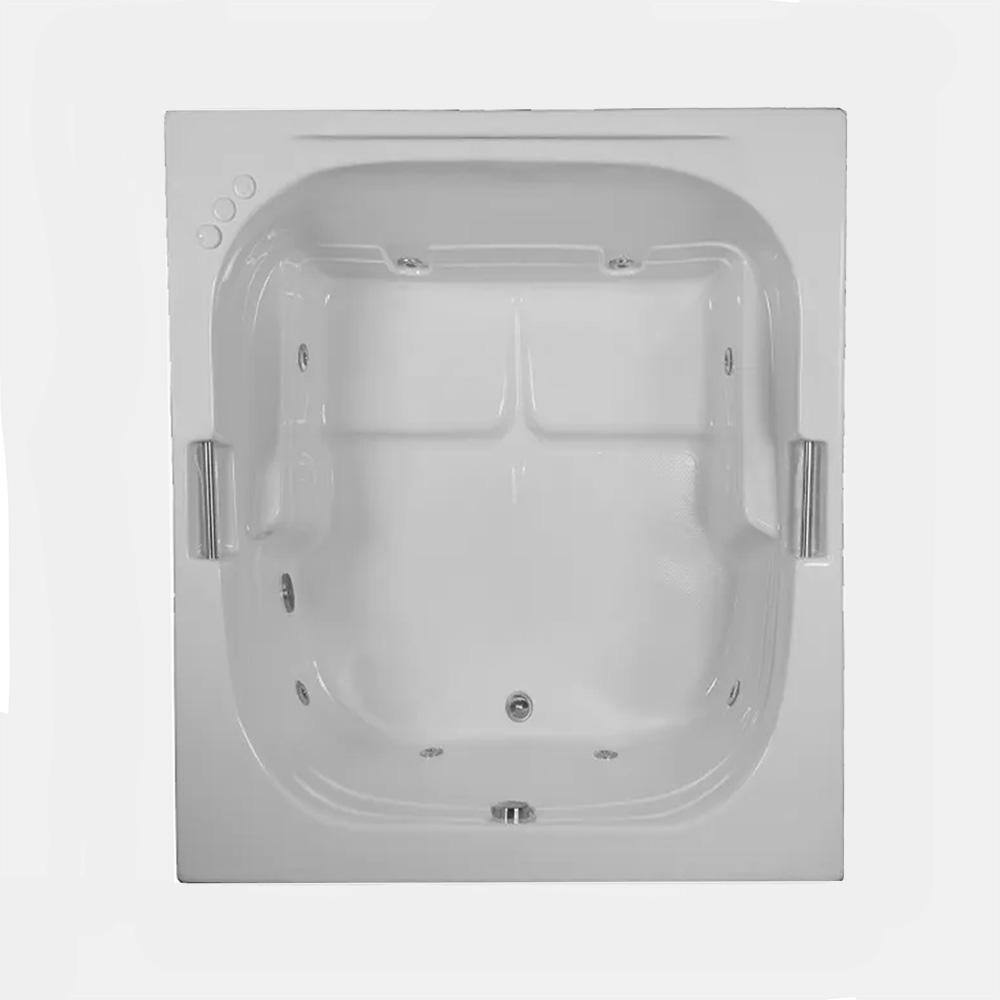 Comfortflo 60 in. Square Drop-in Whirlpool Bathtub in White W6060BX White