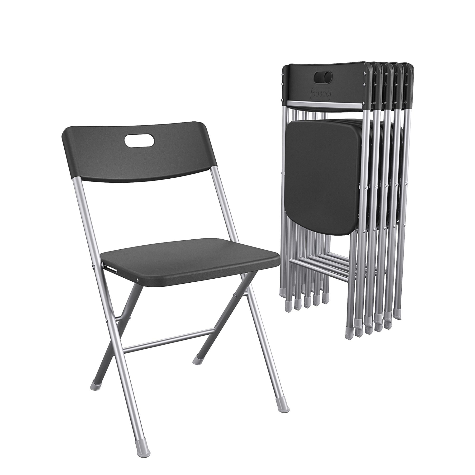 Mainstays Resin Seat & Back Folding Chair, Black